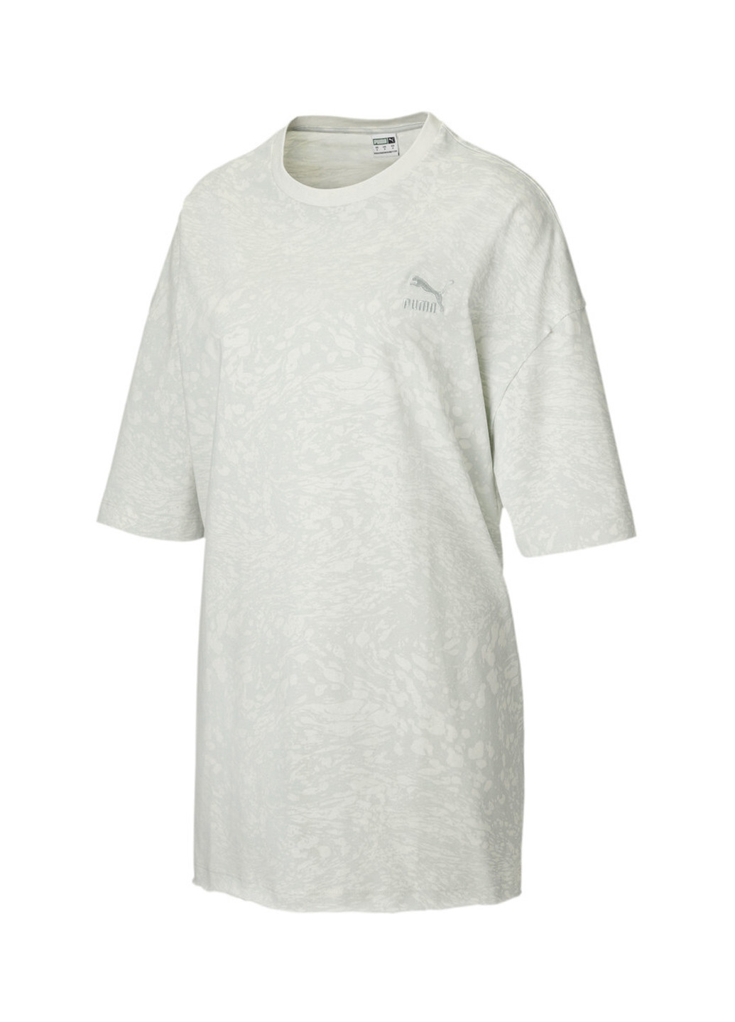 Светло-серая летняя футболка Puma AOP Oversized Tee