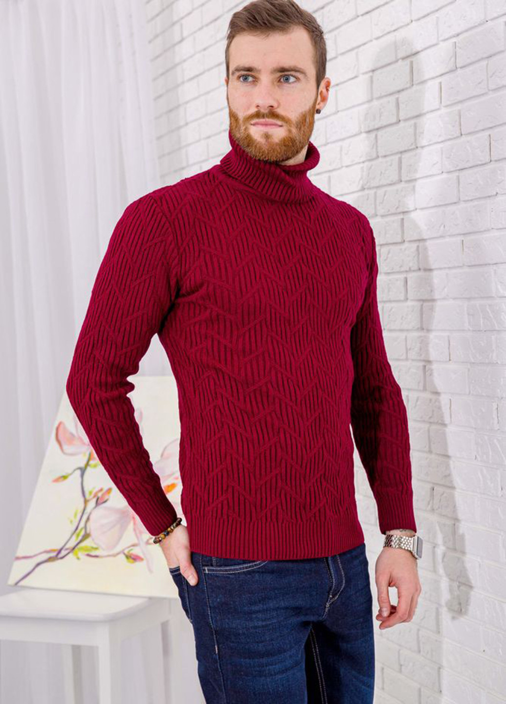 Бордовий зимовий светр Ager