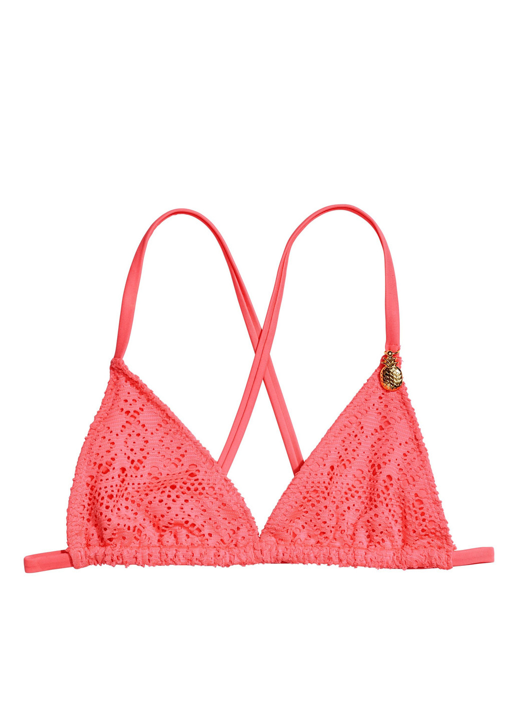 Кислотно-розовый летний купальник (лиф, трусики) H&M