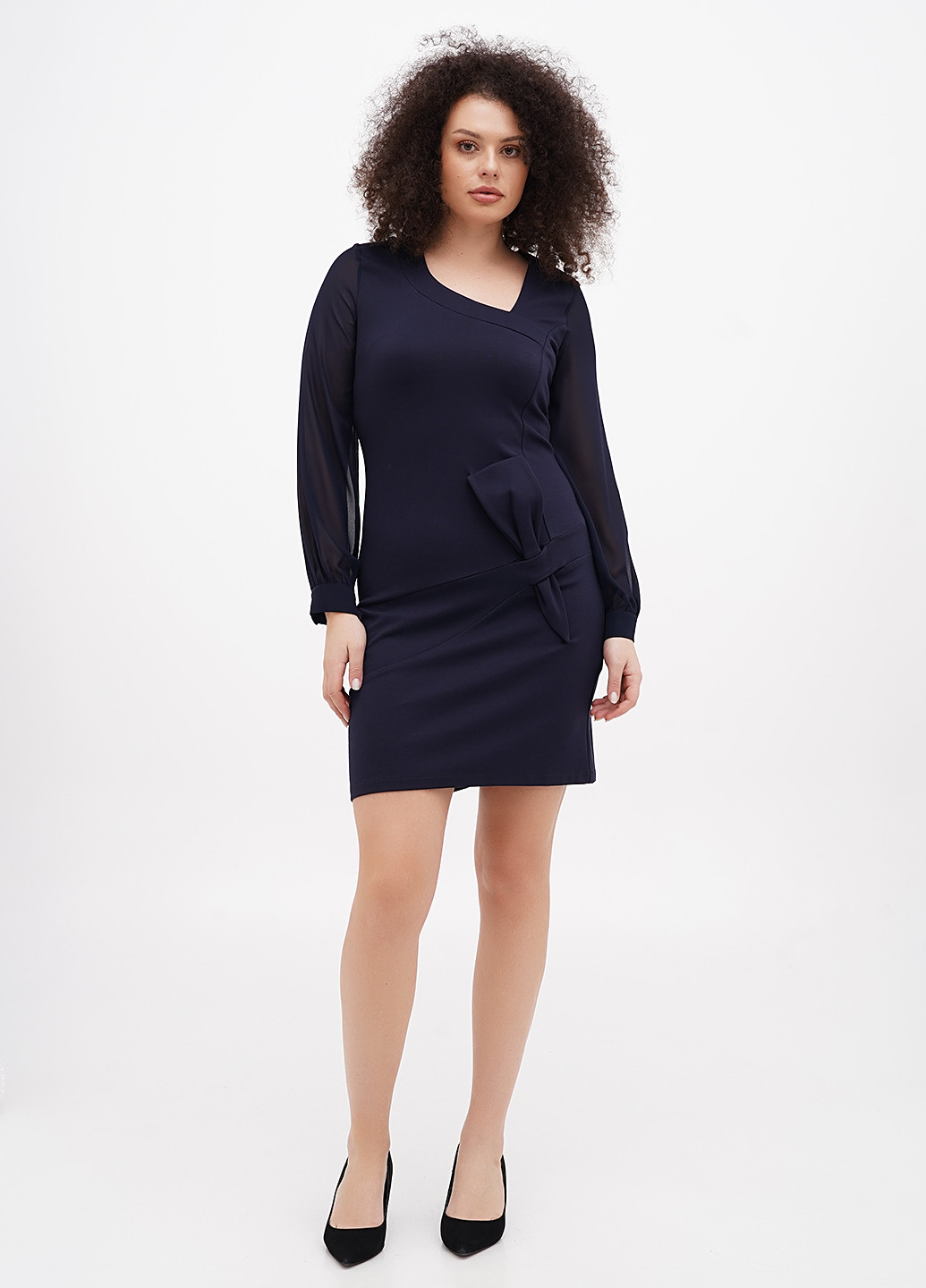 Темно-синя кежуал сукня футляр Sassofono однотонна