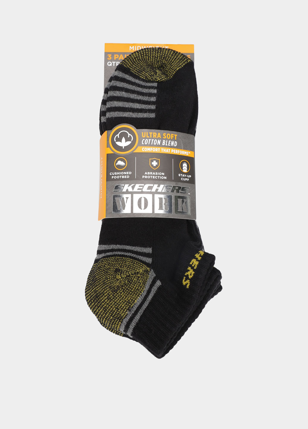 Чорні шкарпетки (3 пари) Skechers смужки (325233160)