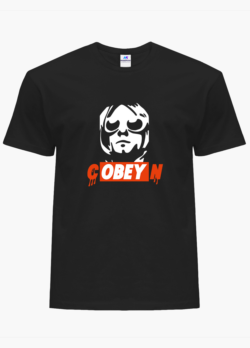 Черная футболка мужская курт кобейн кобейн (cobeyn kurt cobain) (9223-1990-1) xxl MobiPrint