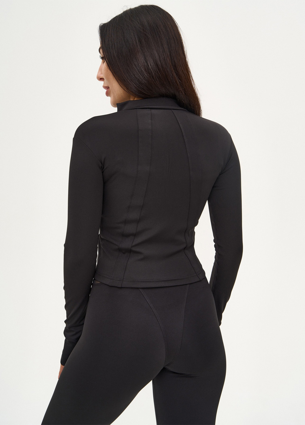 Черный демисезонный комплект (олимпийка, топ, леггинсы) NOVA VEGA