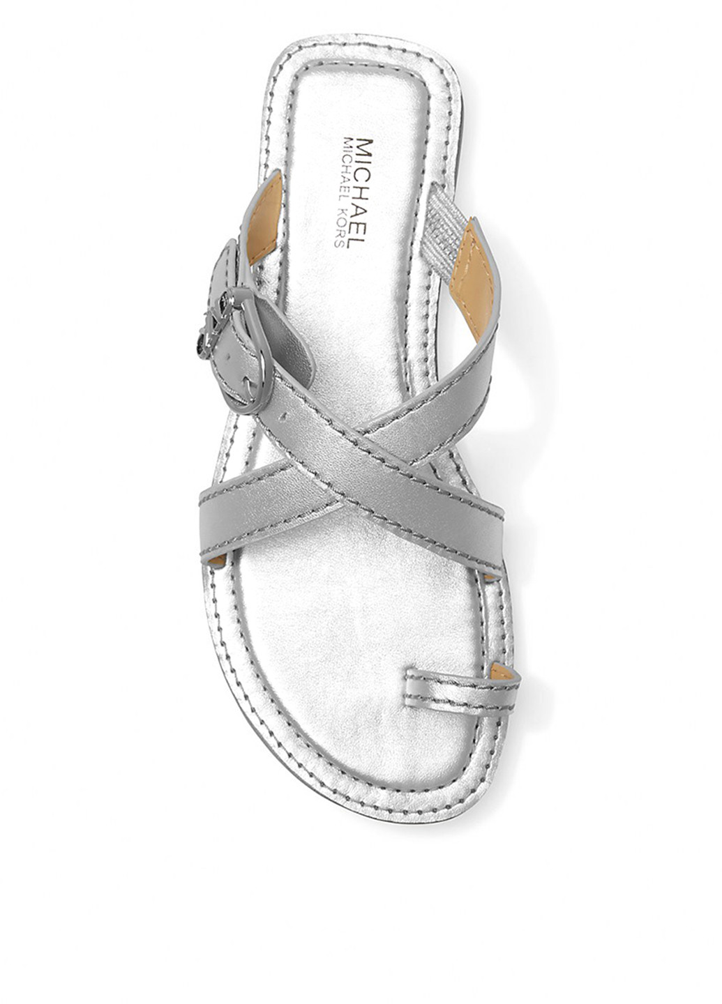 Серебряные кэжуал, пляжные вьетнамки Michael Kors