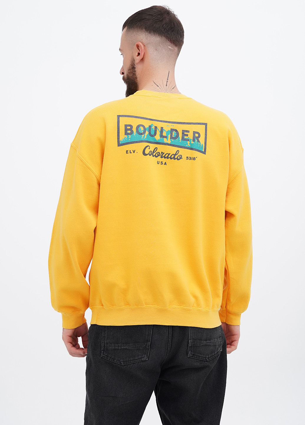 Желтый свитшот Yesterdays надпись без декора (307174819)