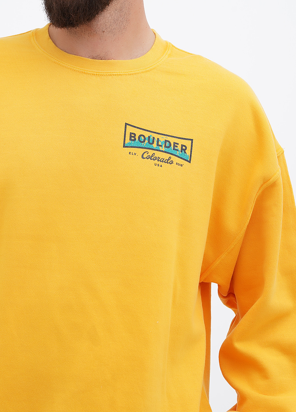 Желтый свитшот Yesterdays надпись без декора (307174819)