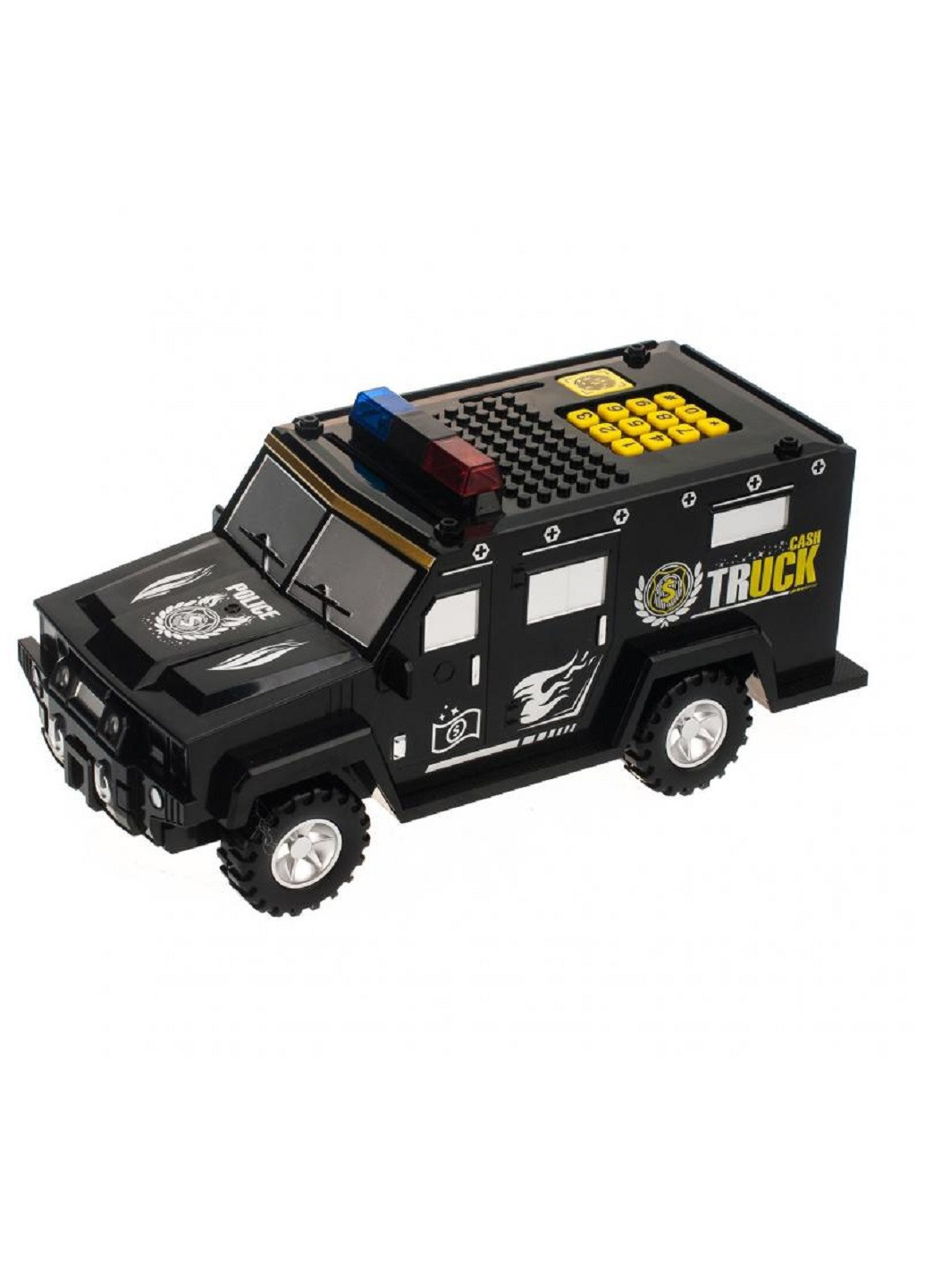 Інтерактивна скарбничка сейф з кодовим замком з купюроприймачем та відбитком пальця Поліцейська машина 30х15х15 см (30857-Нов) Francesco Marconi (251328986)