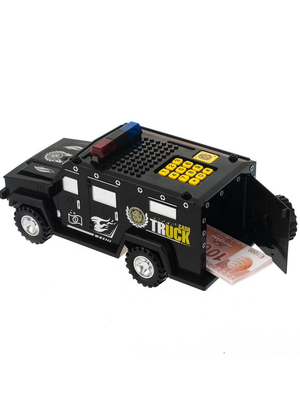 Інтерактивна скарбничка сейф з кодовим замком з купюроприймачем та відбитком пальця Поліцейська машина 30х15х15 см (30857-Нов) Francesco Marconi (251328986)