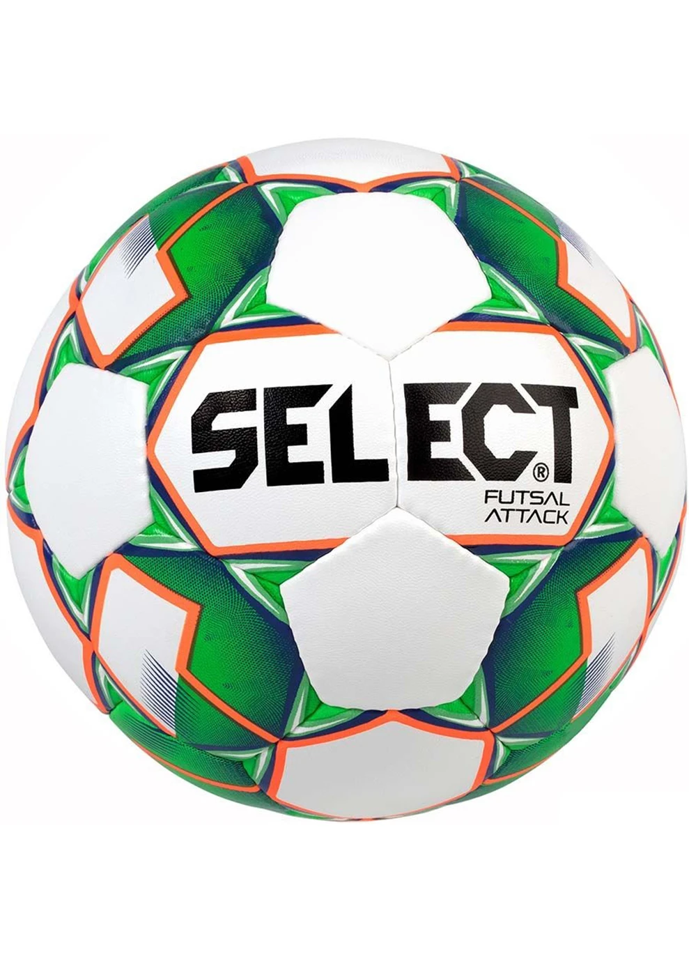 Мяч футзальный Futsal Attack Grain белый/зеленый Уни 4 (107343-046-4) Select (254315080)
