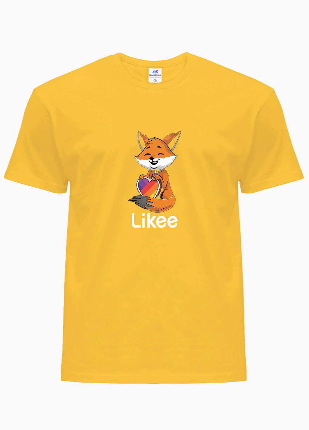 Жовта демісезонна футболка дитяча лайк лисичка (likee fox) (9224-1033) MobiPrint
