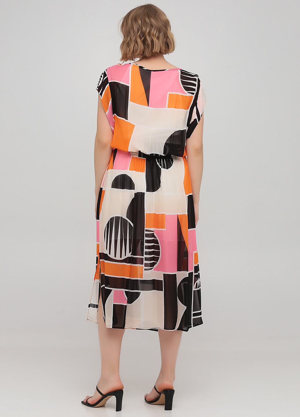 Комбинированное кэжуал платье клеш Only с геометрическим узором