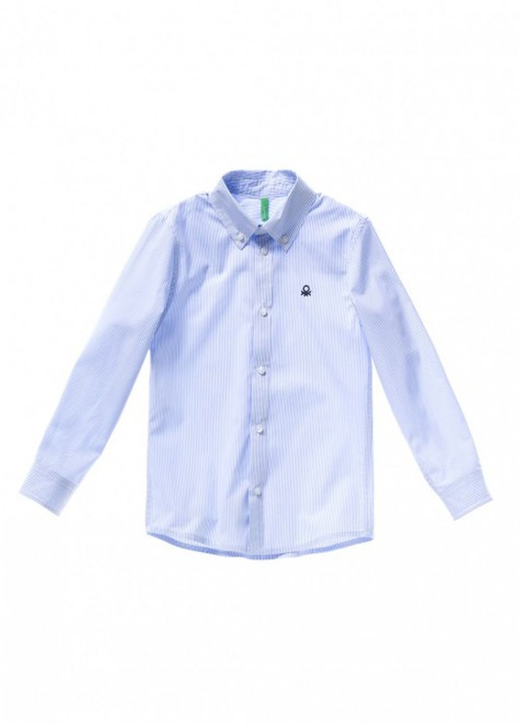 Голубой кэжуал рубашка с логотипом United Colors of Benetton