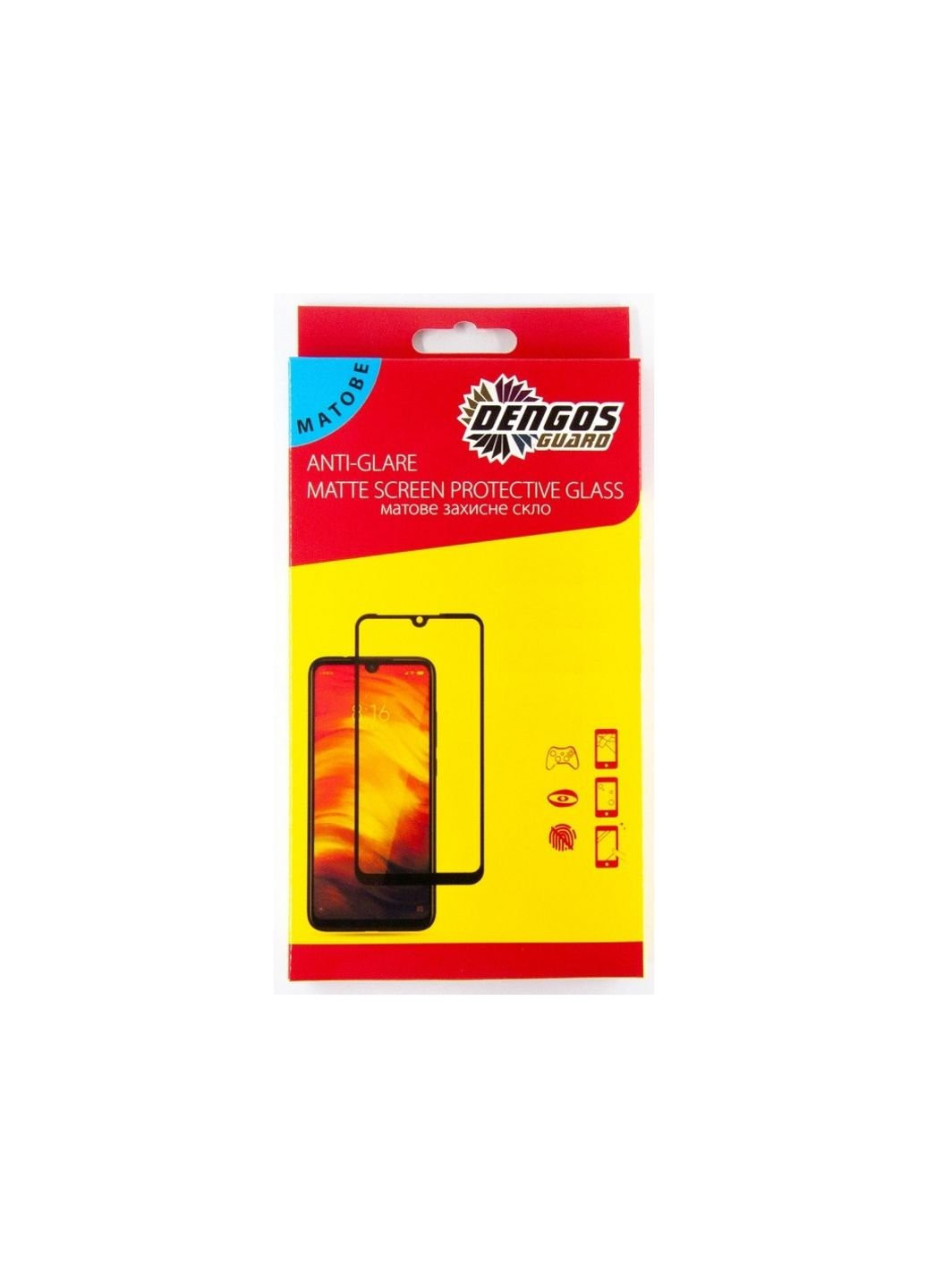 Стекло защитное Full Glue Matte для iPhone 12/12 Pro (black) (TGFG-MATT-38) DENGOS (252388403)
