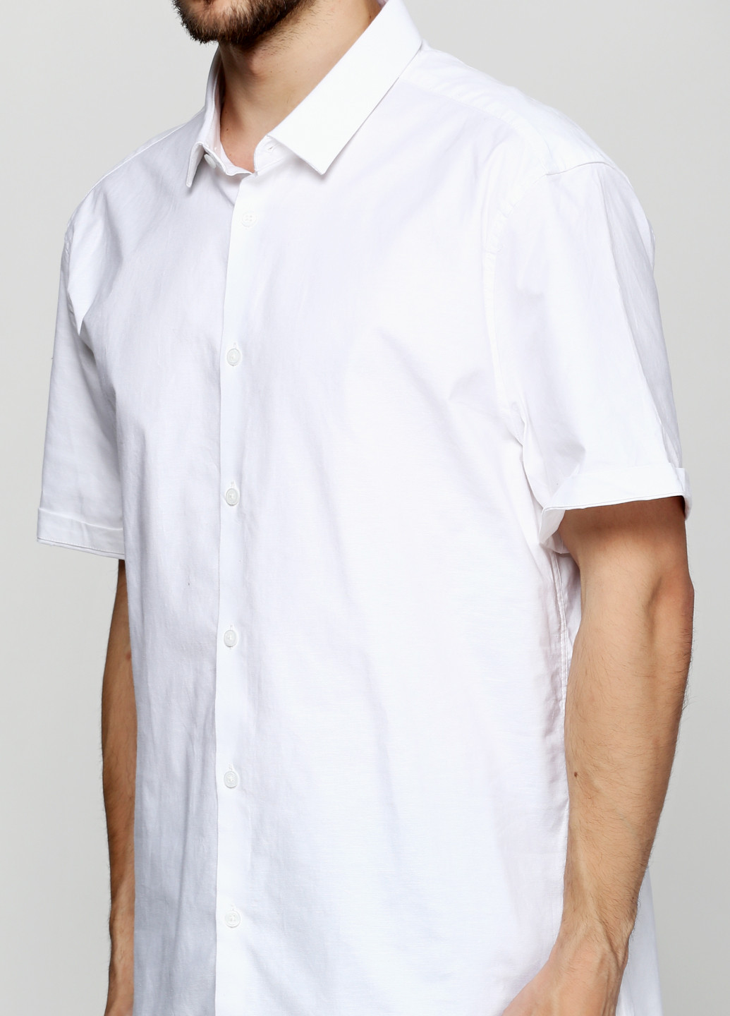 Белая кэжуал рубашка однотонная Asos с коротким рукавом