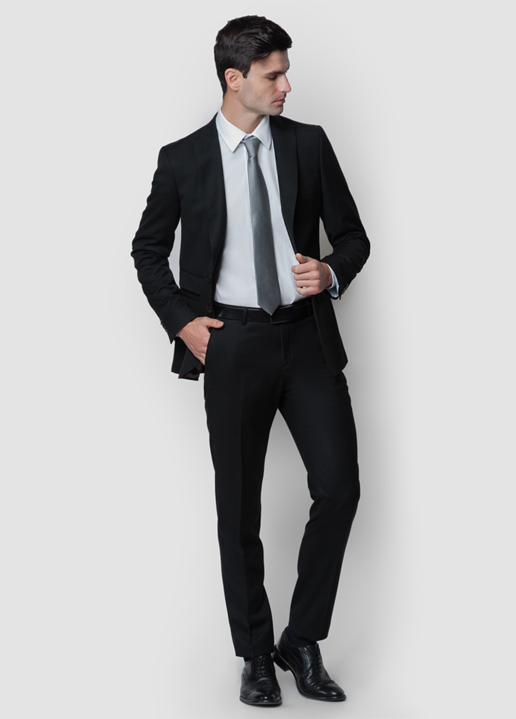 Черный демисезонный костюм (пиджак, брюки) брючный Arber