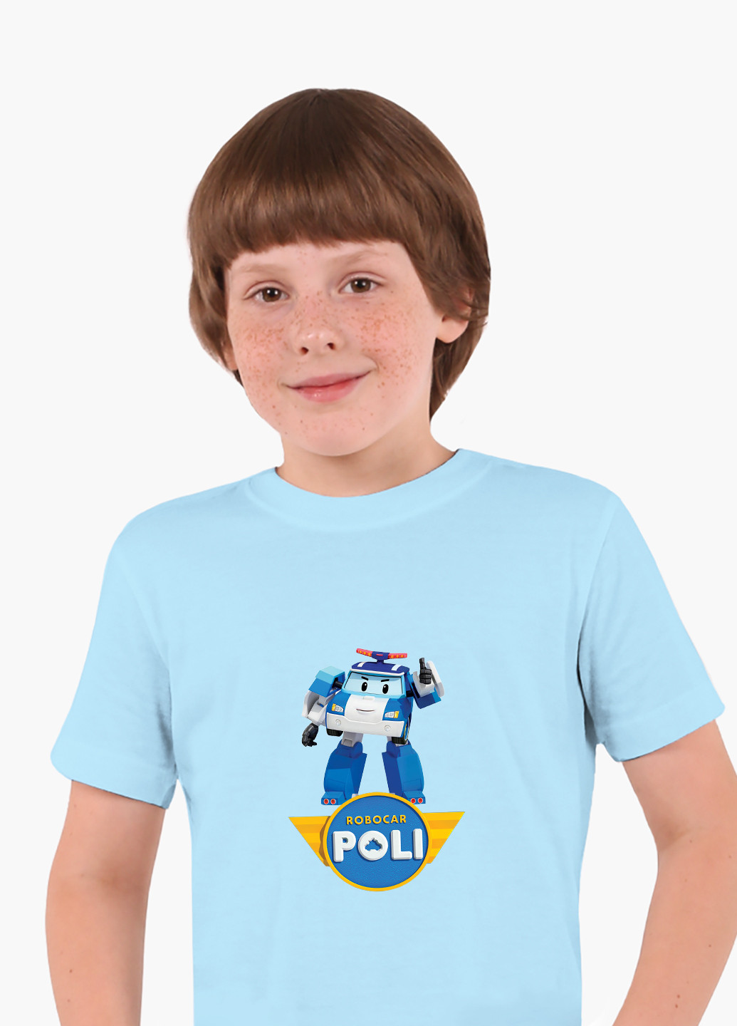 Голубая демисезонная футболка детская робокар поли (robocar poli)(9224-1620) MobiPrint