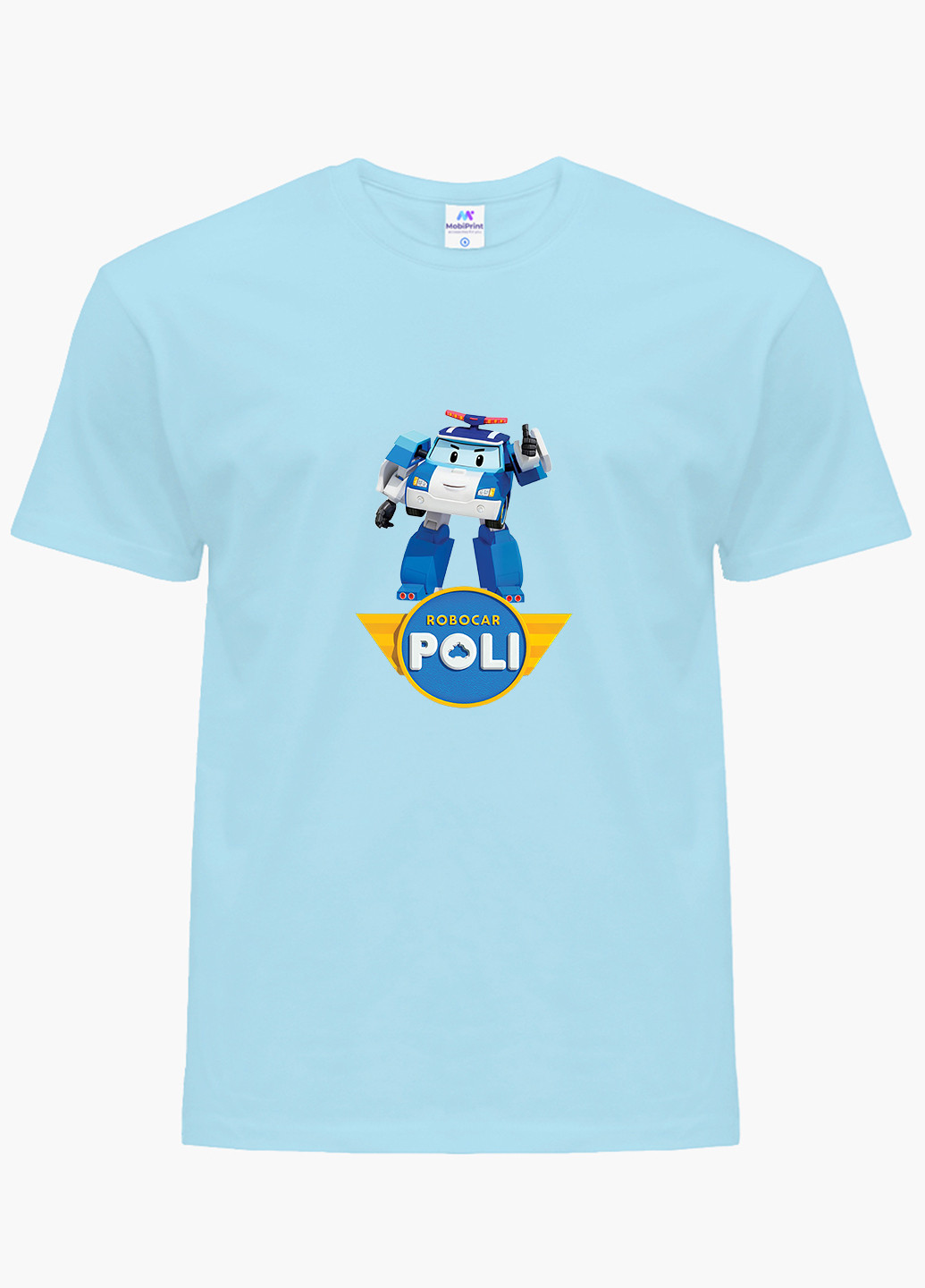 Голубая демисезонная футболка детская робокар поли (robocar poli)(9224-1620) MobiPrint