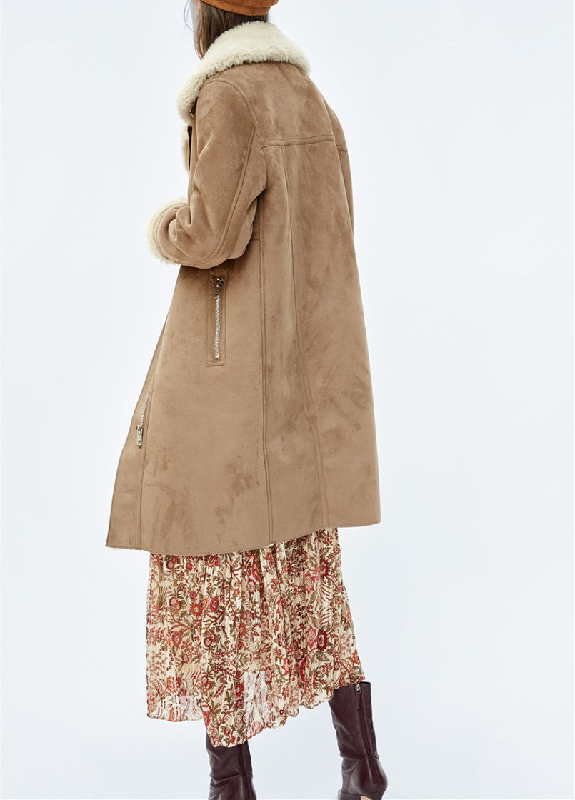 Дубленка женская длинная из искусственного меха Warmly Berni Fashion 55594 (232202905)