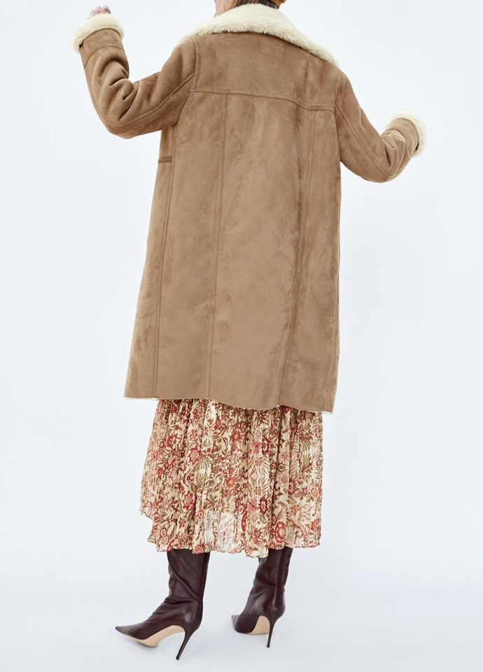 Дубленка женская длинная из искусственного меха Warmly Berni Fashion 55594 (232202905)