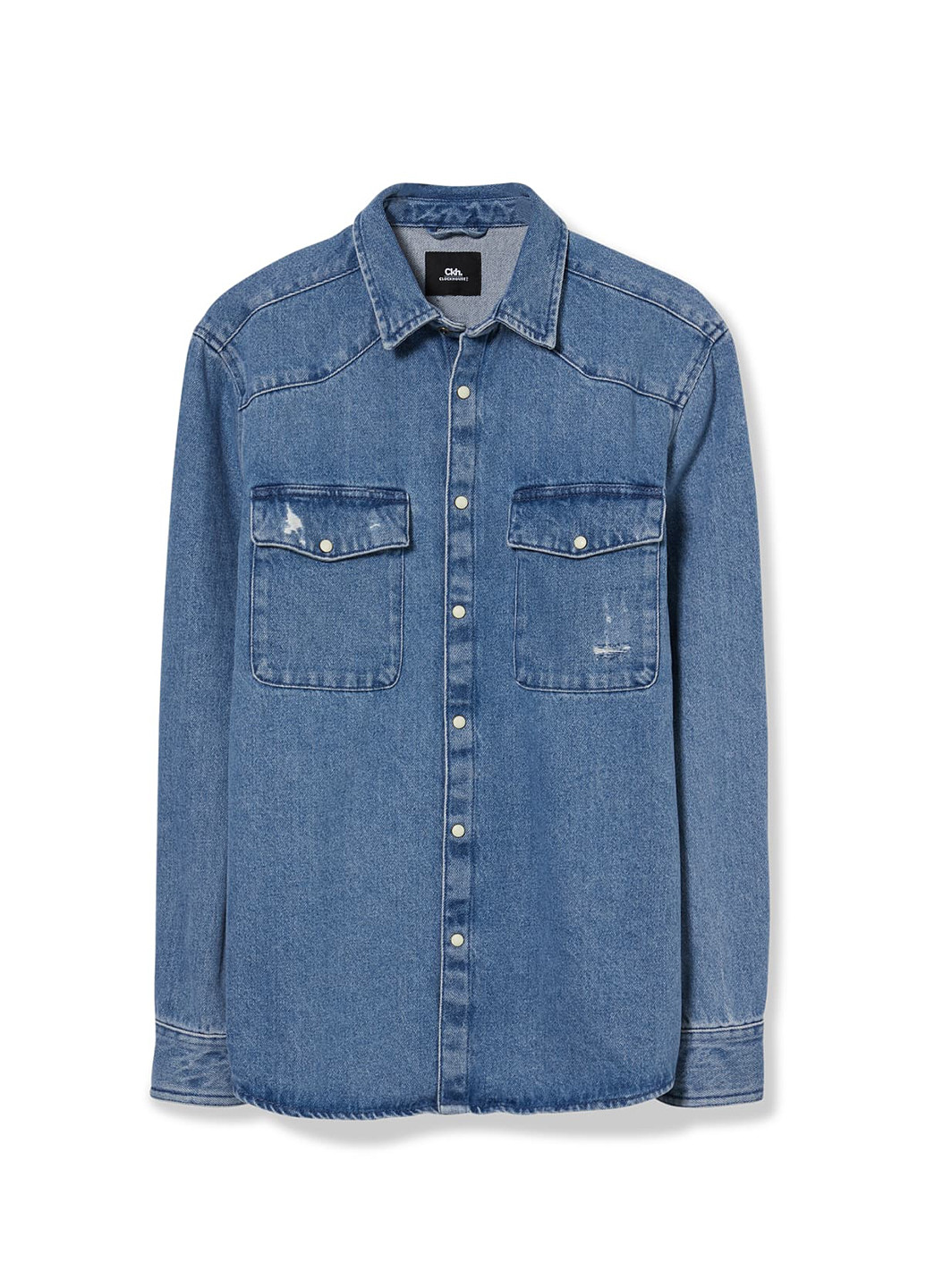 Синяя джинсовая рубашка однотонная C&A