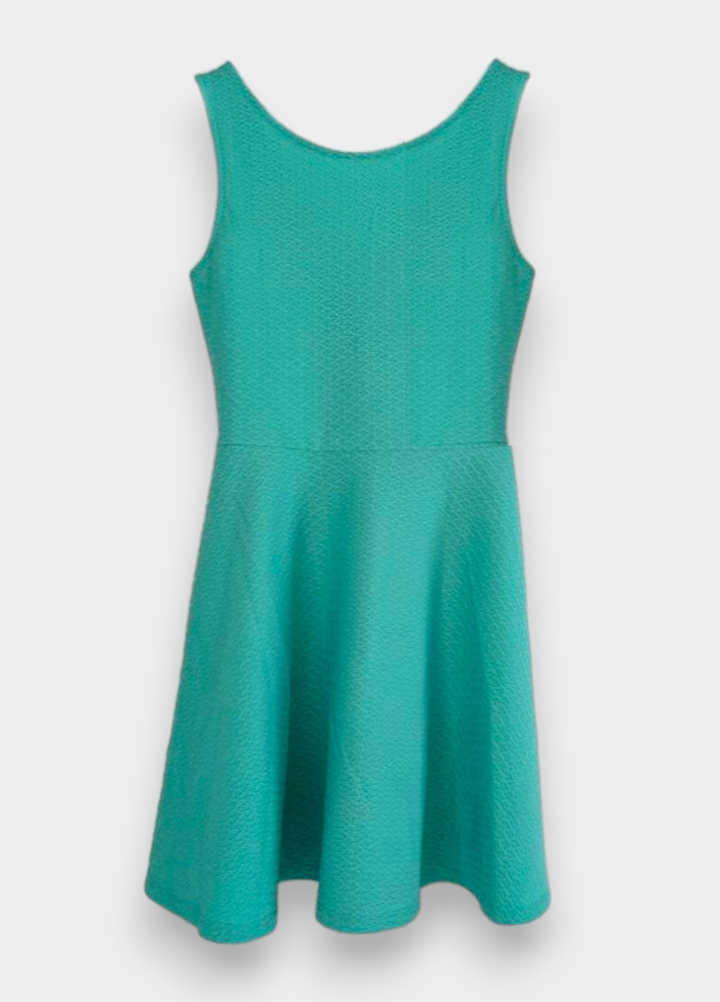 Бирюзовое кэжуал платье клеш, с открытой спиной H&M однотонное