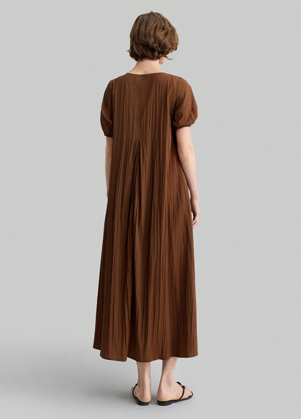 Коричнева кежуал сукня а-силует SHEIN однотонна