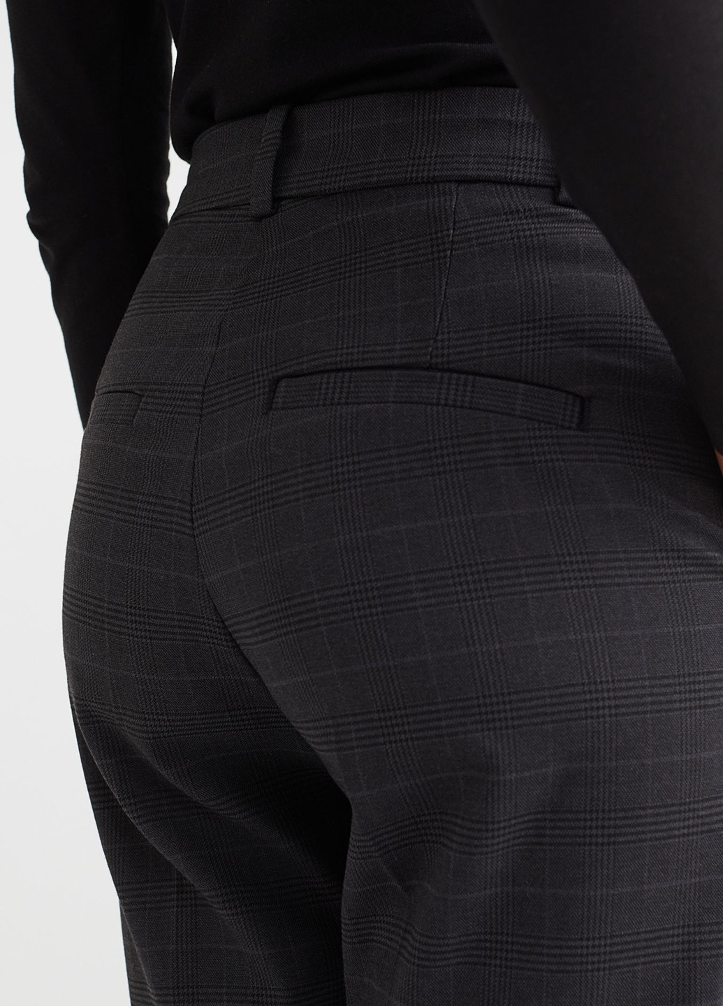 Графитовые кэжуал демисезонные зауженные, укороченные брюки H&M