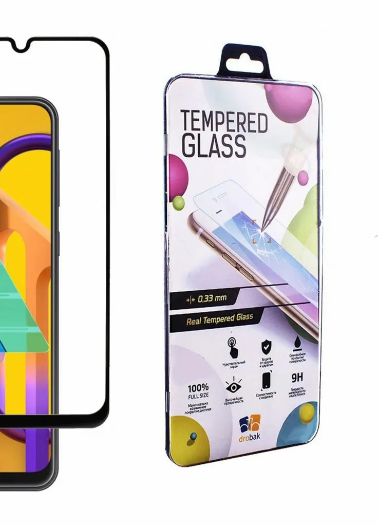 Скло захисне для Galaxy M30s (Black) (441630) Drobak (203977873)