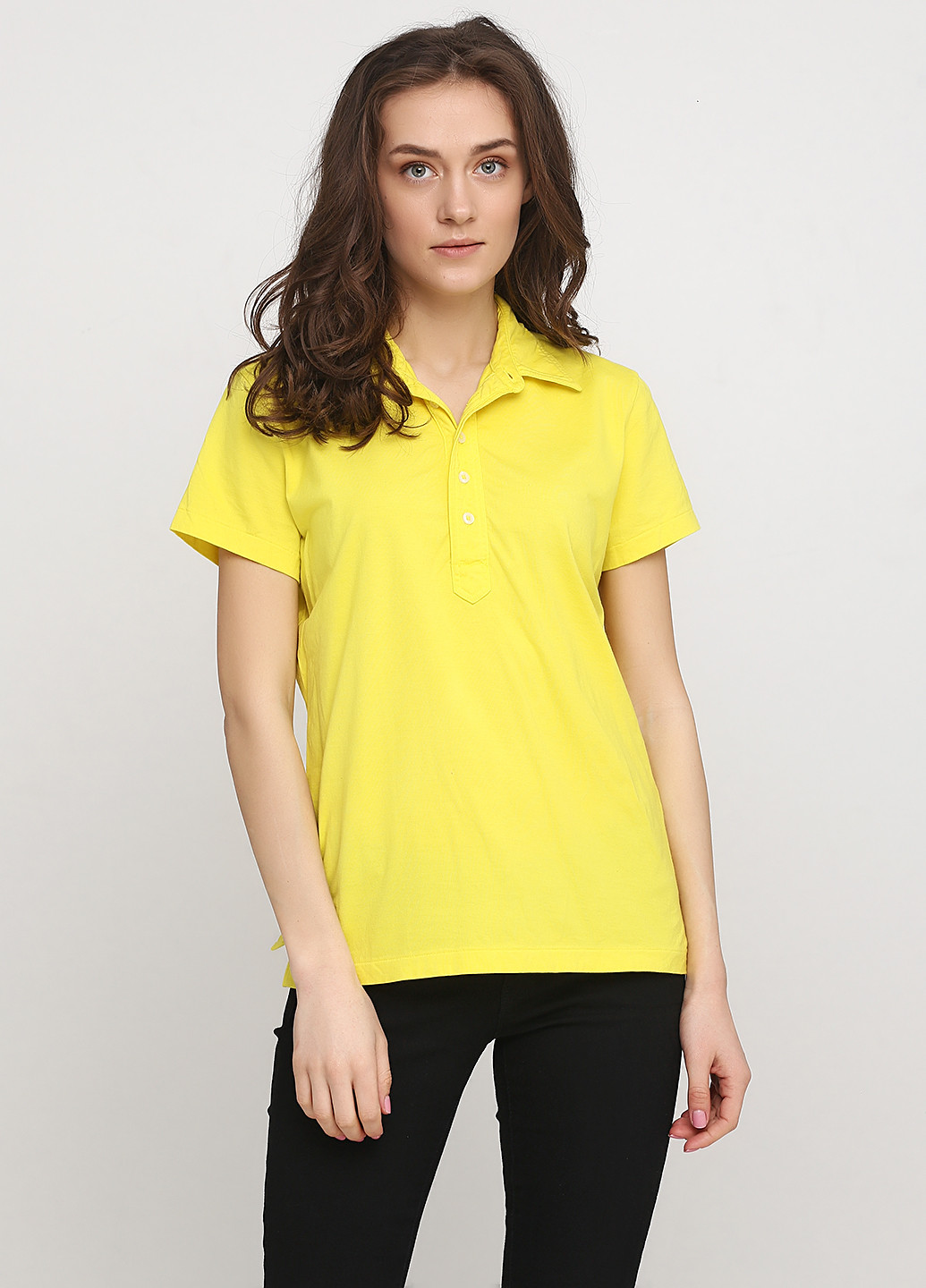 Лимонная женская футболка-поло Ralph Lauren однотонная