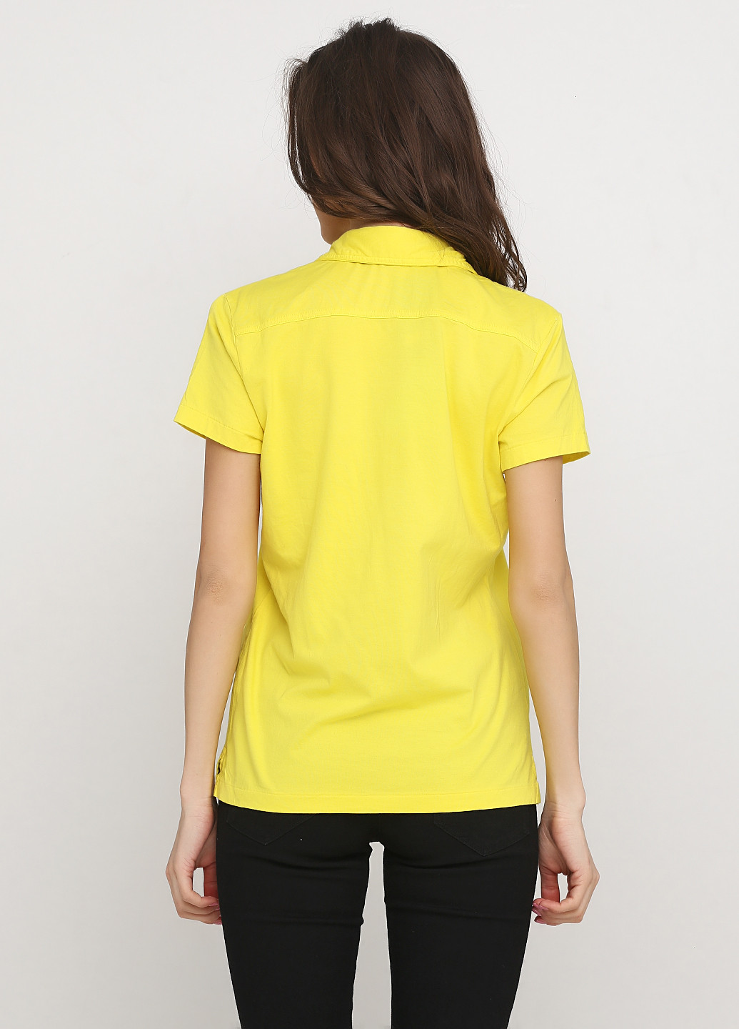 Лимонная женская футболка-поло Ralph Lauren однотонная