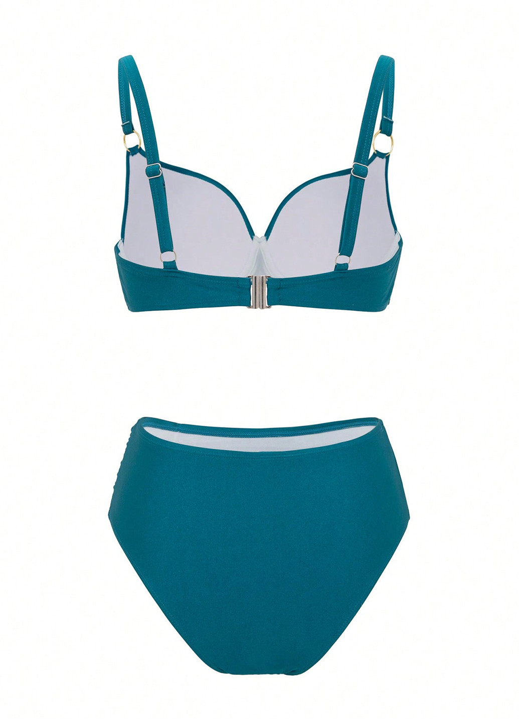 Бирюзовый летний купальник (лиф, трусики) раздельный SHEIN