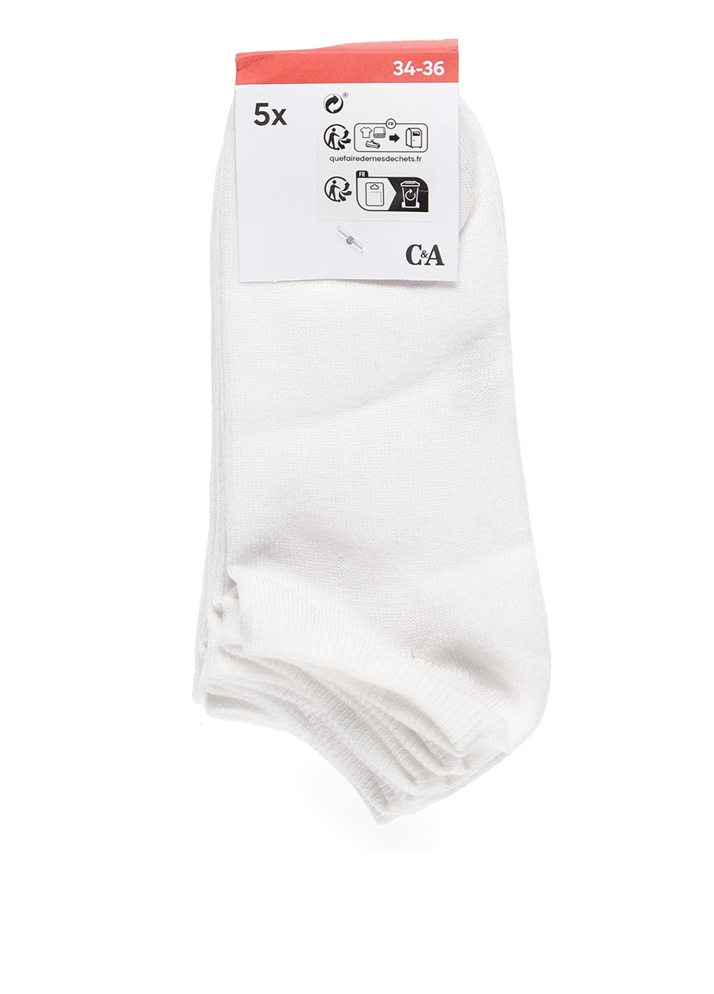 Білі шкарпетки (5 пар) C&A однотонні (296723310)