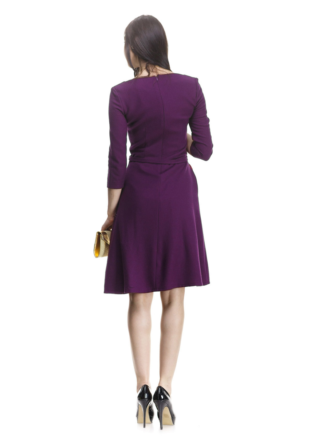 Фиолетовое кэжуал платье клеш Bon-Ion Design Studio однотонное