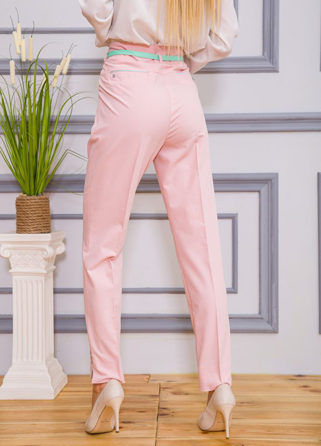 Розовые кэжуал летние прямые брюки Ager