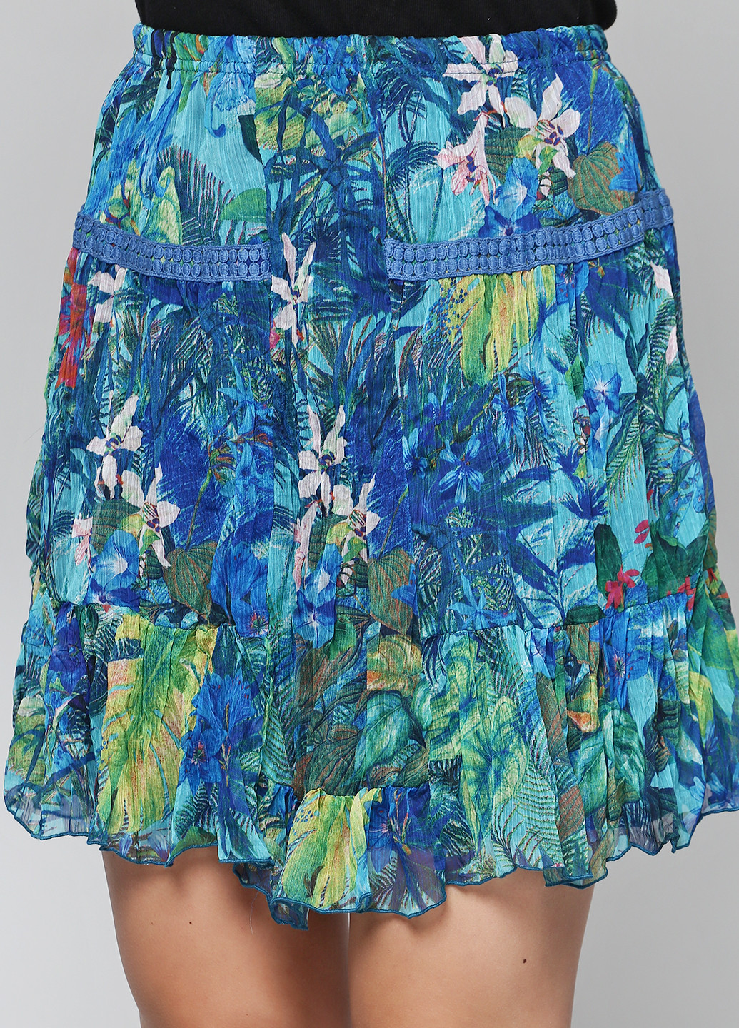 Синяя кэжуал цветочной расцветки юбка Breal мини