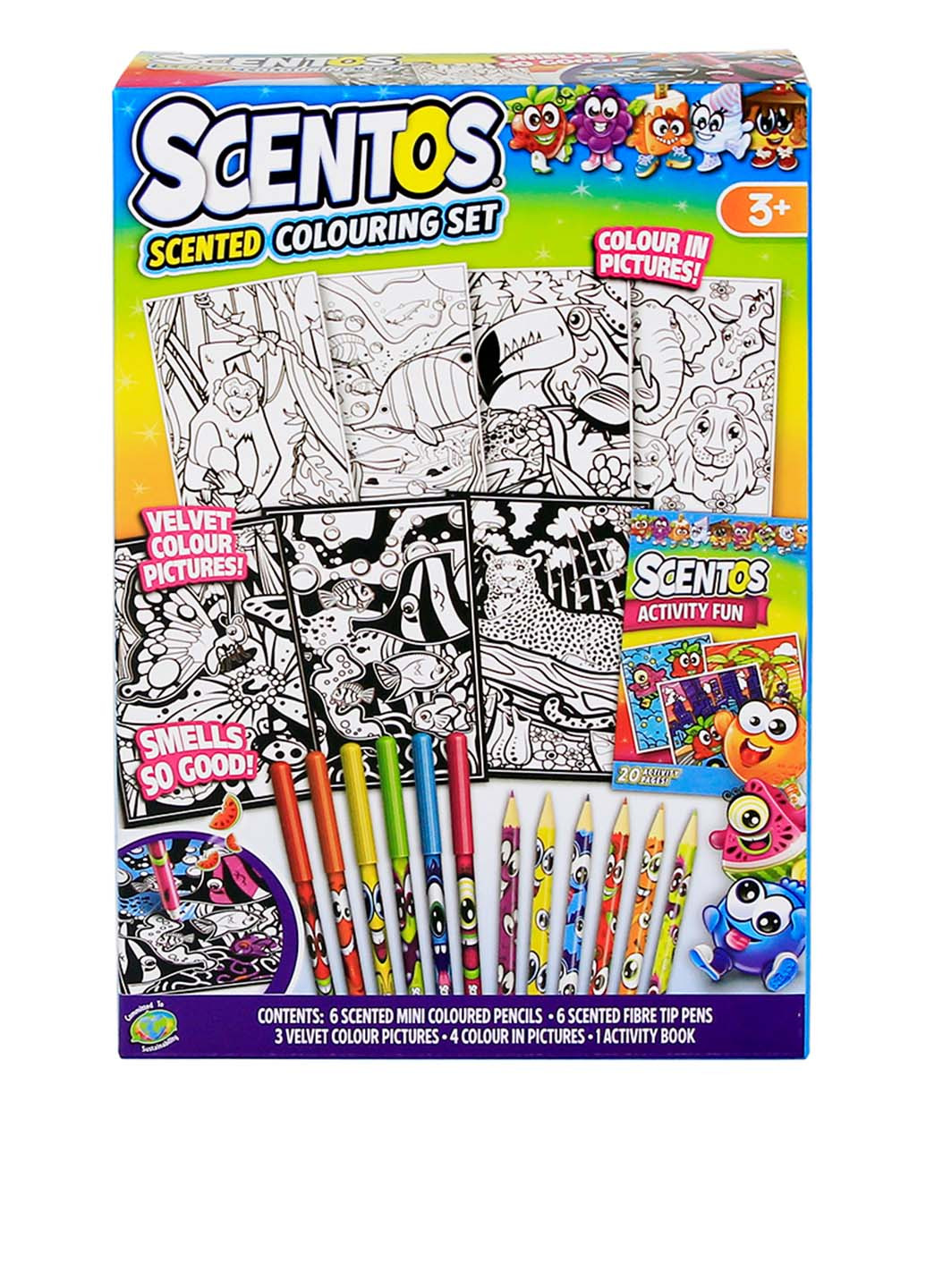 Ароматный набор для творчества Забавные раскраски, 4,9х15х21,7 см Scentos (257717884)