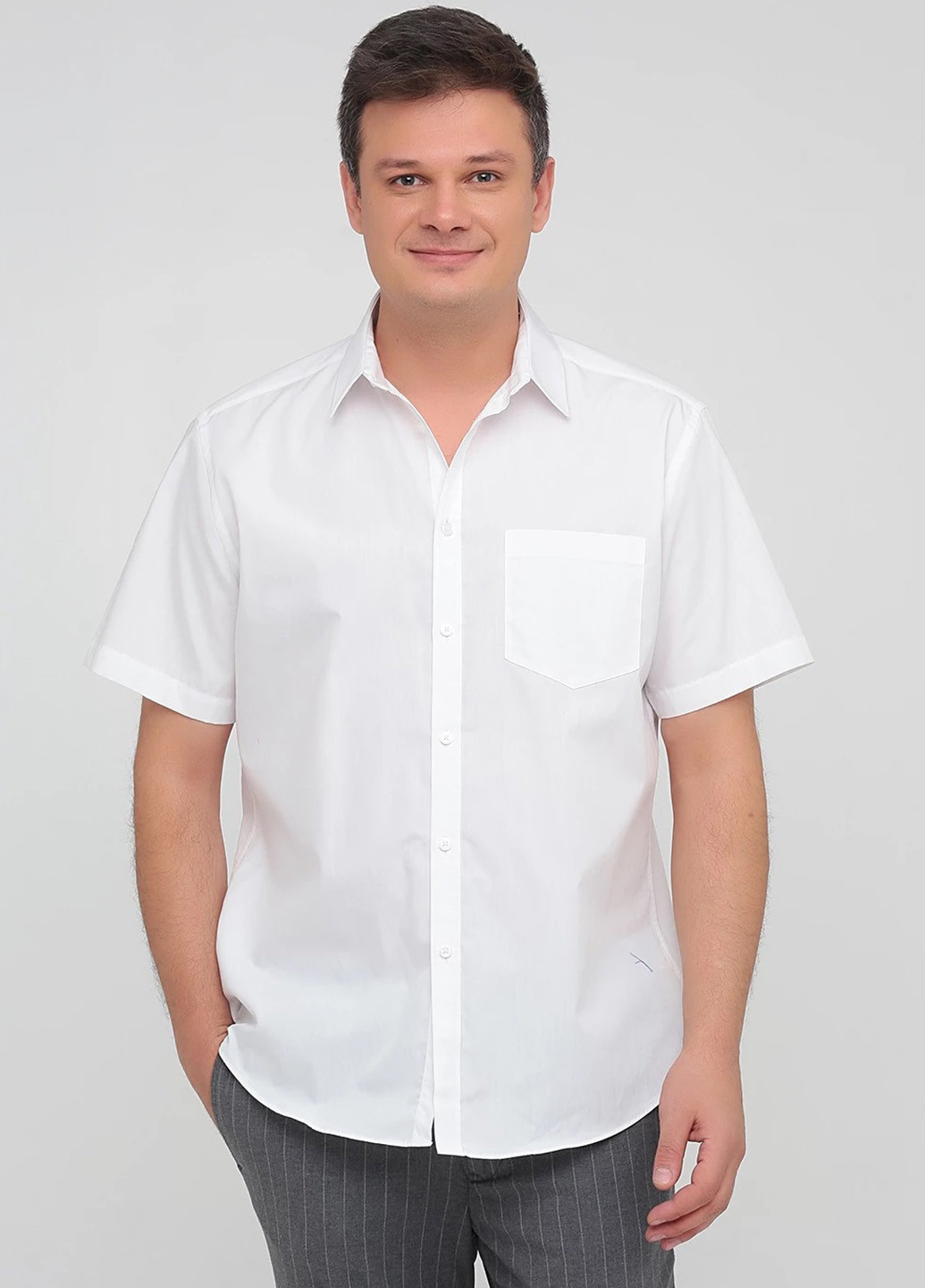 Белая кэжуал рубашка однотонная Taylor & Wright