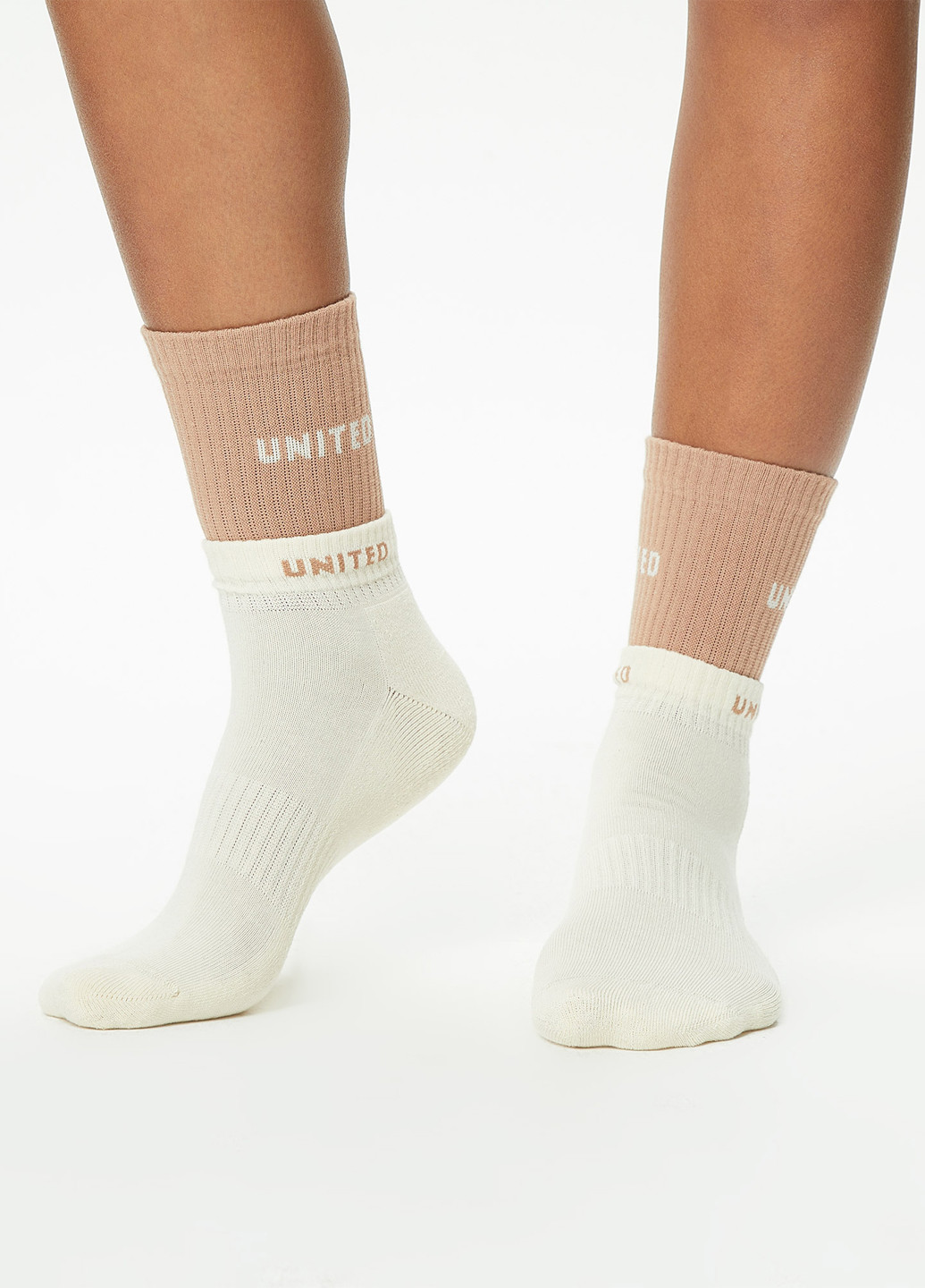 Білі шкарпетки UNITED4 написи (329058701)