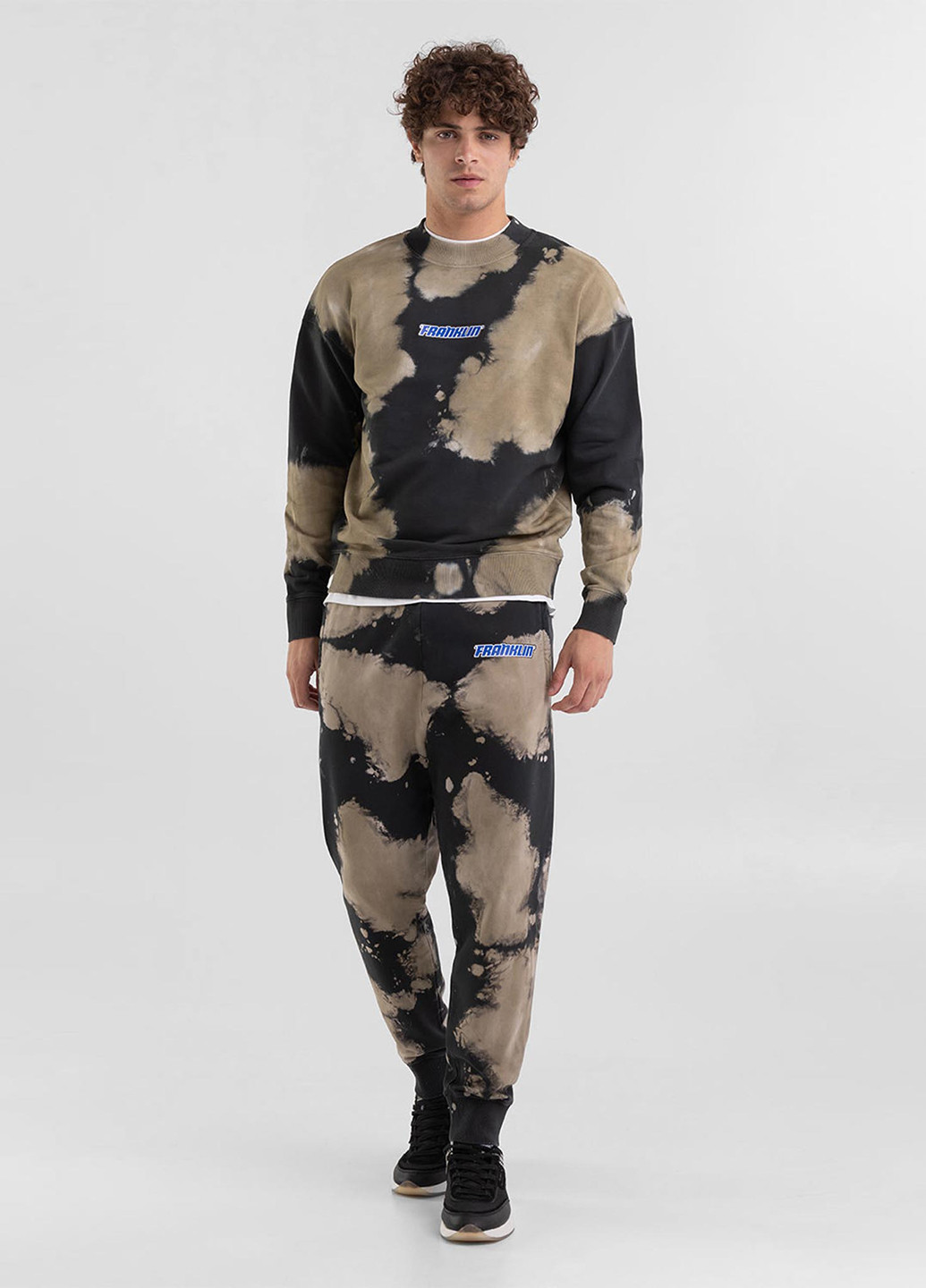 Комбинированный свитшот Franklin & Marshall тай-дай без декора (302807660)