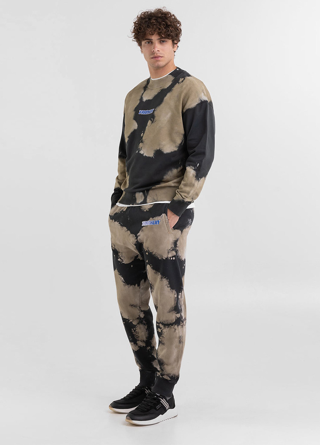 Комбинированный свитшот Franklin & Marshall тай-дай без декора (302807660)