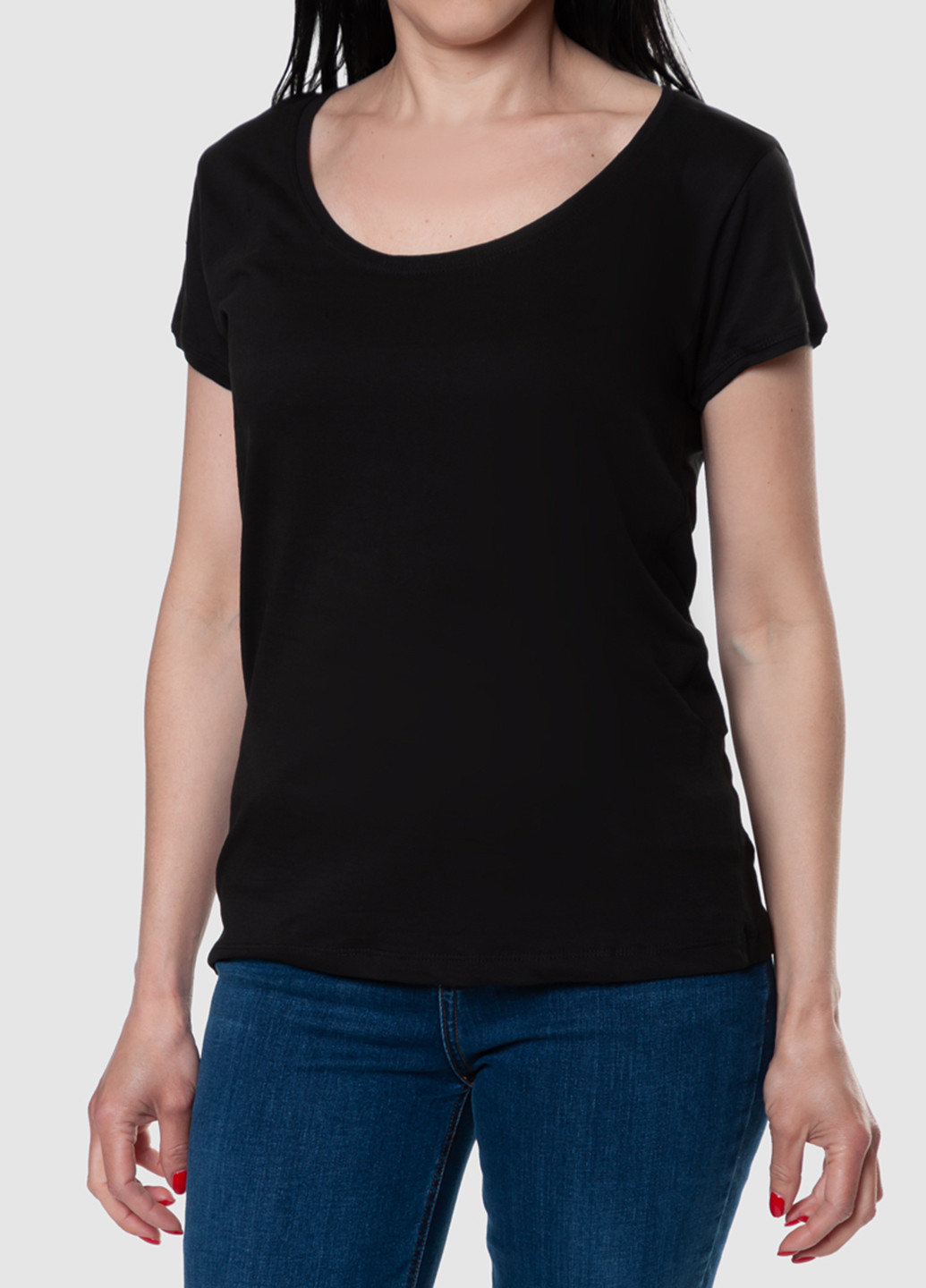 Черная летняя футболка женская к/р Arber