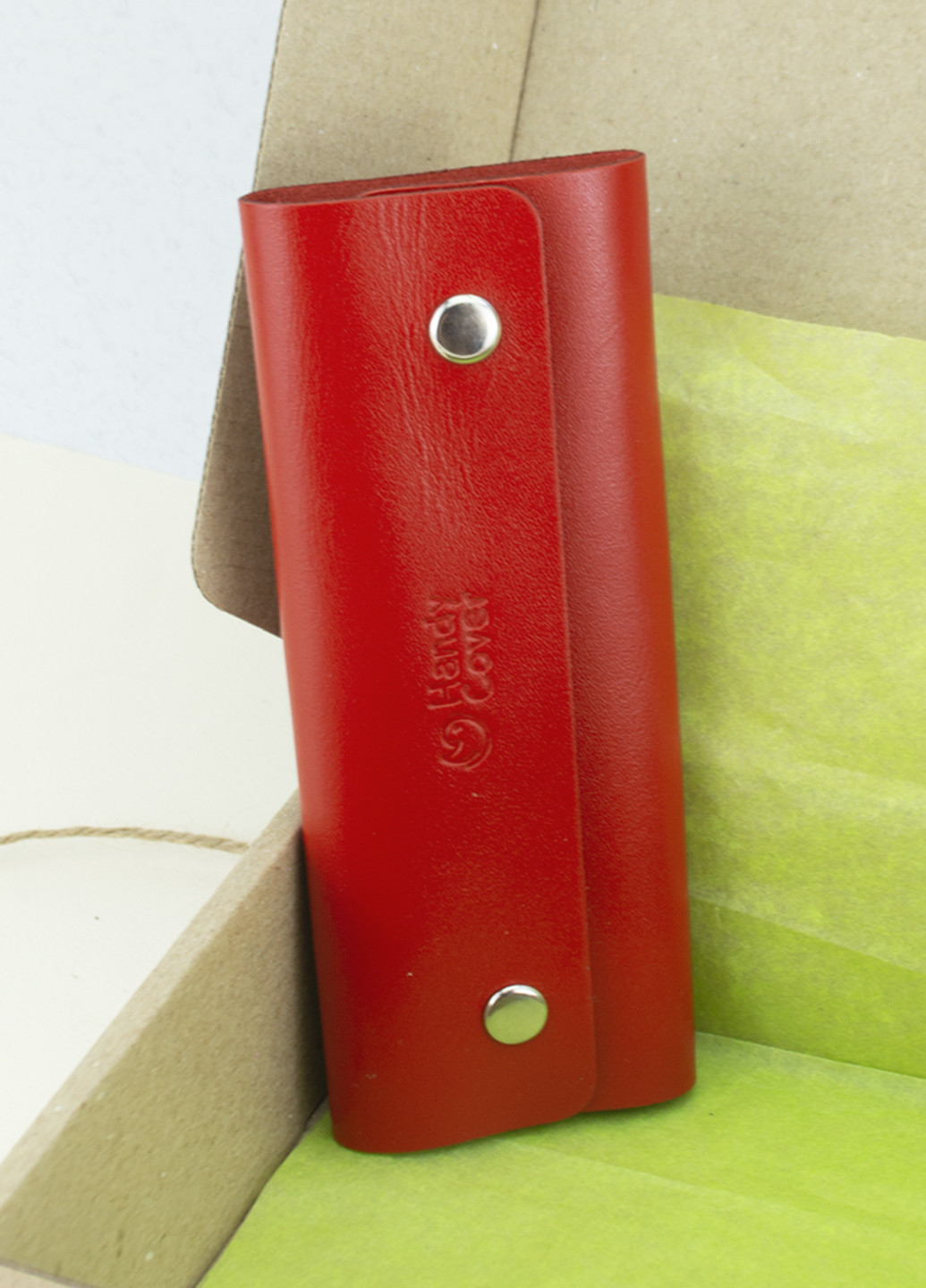 Подарунковий жіночий набір №63: обкладинка на документи + обкладинка на паспорт + ключниця (червоний) HandyCover (250140796)