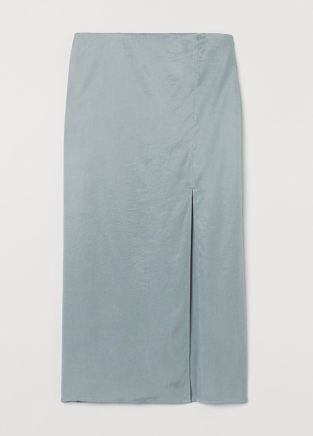 Серо-голубая кэжуал однотонная юбка H&M