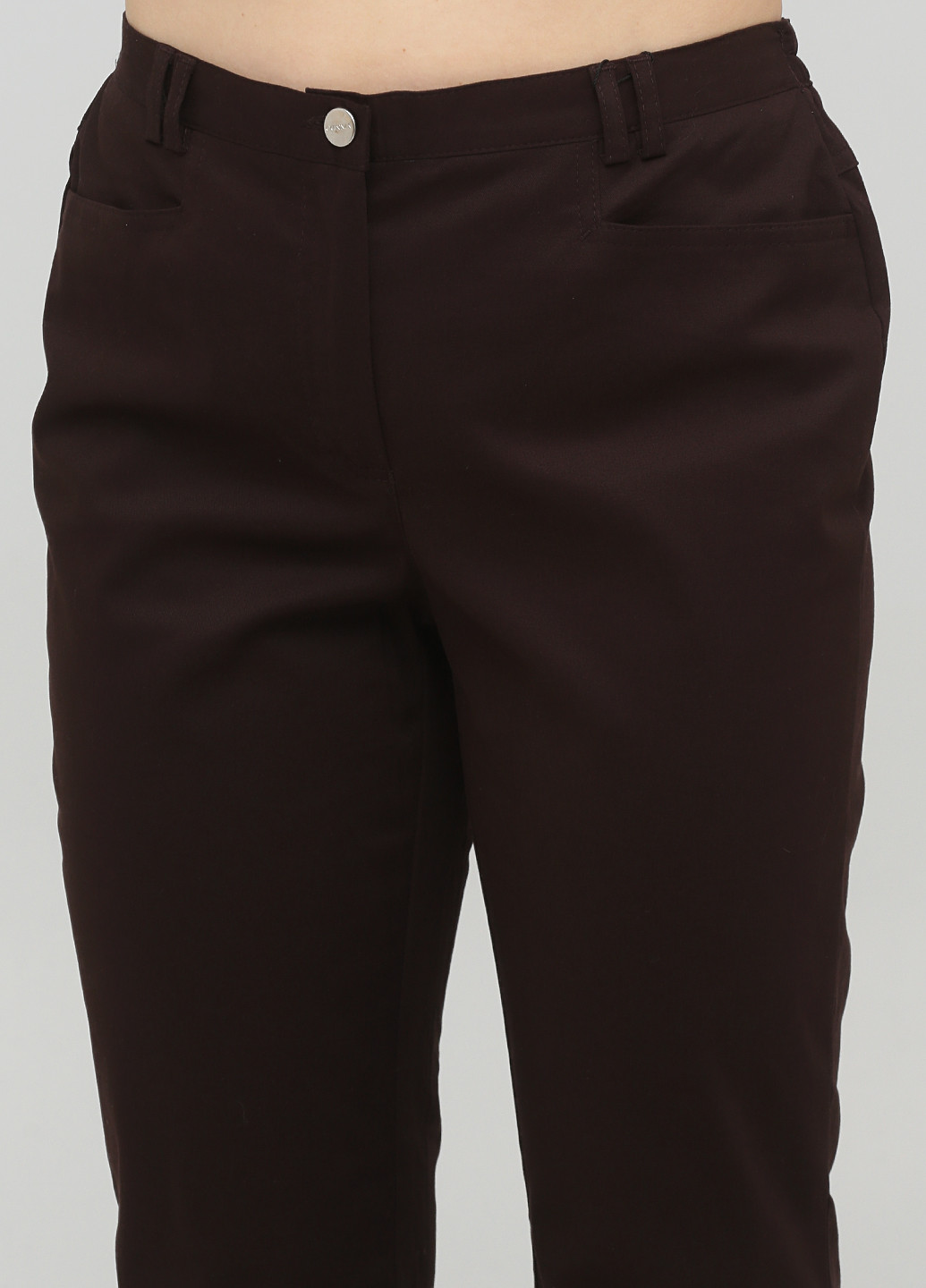 Темно-коричневые кэжуал демисезонные прямые брюки Cosma