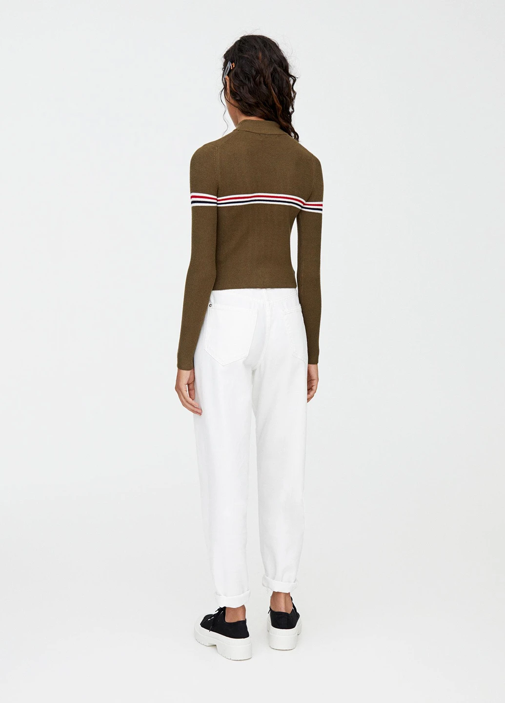 Гольф,хаки в полоску, Pull & Bear (251550472)