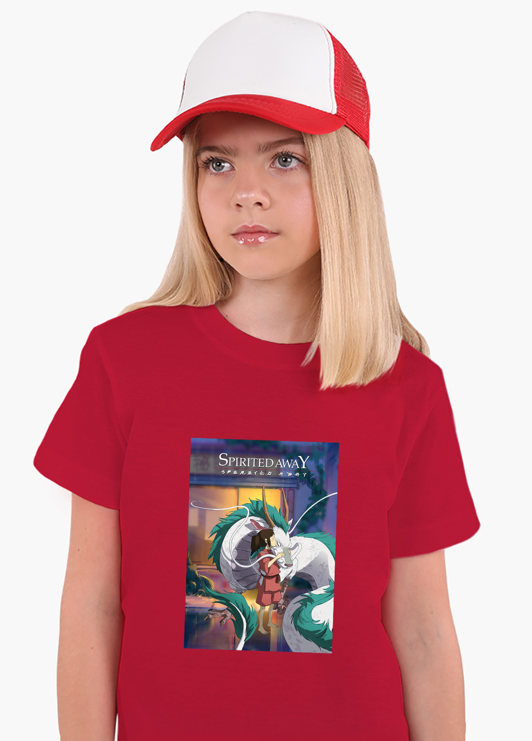 Красная демисезонная футболка детская тихиро огино сэн и хаку унесённые призраками (spirited away)(9224-2829) MobiPrint