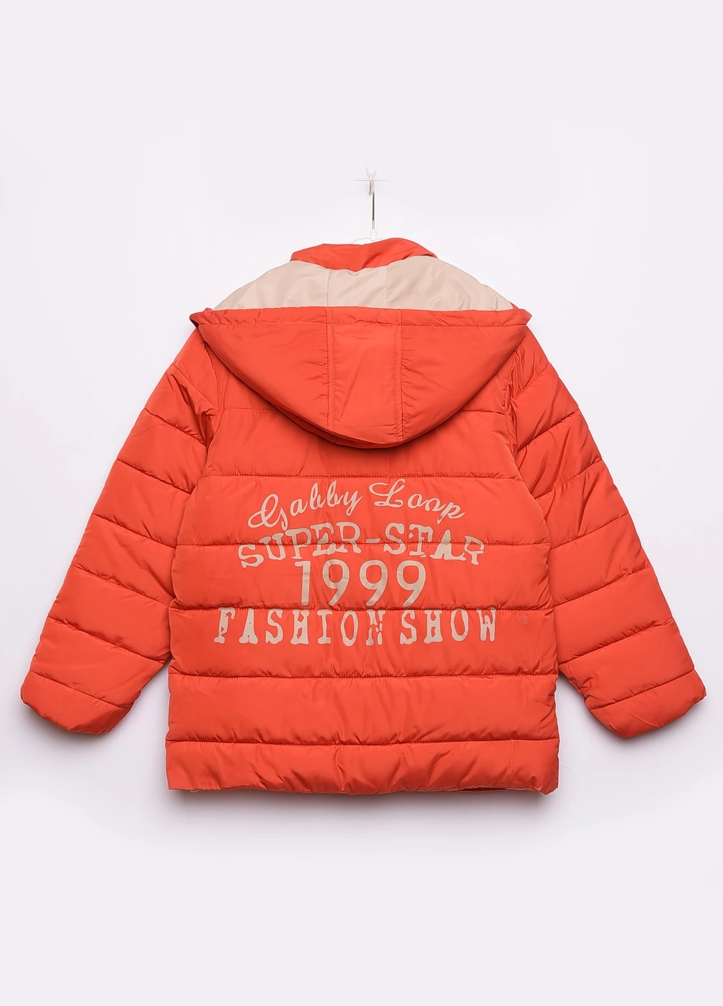 Помаранчева зимня куртка дитяча єврозима помаранчева з капюшоном Let's Shop