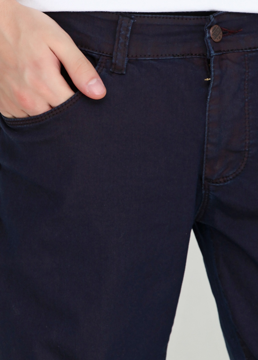 Темно-синие кэжуал демисезонные прямые брюки MRS