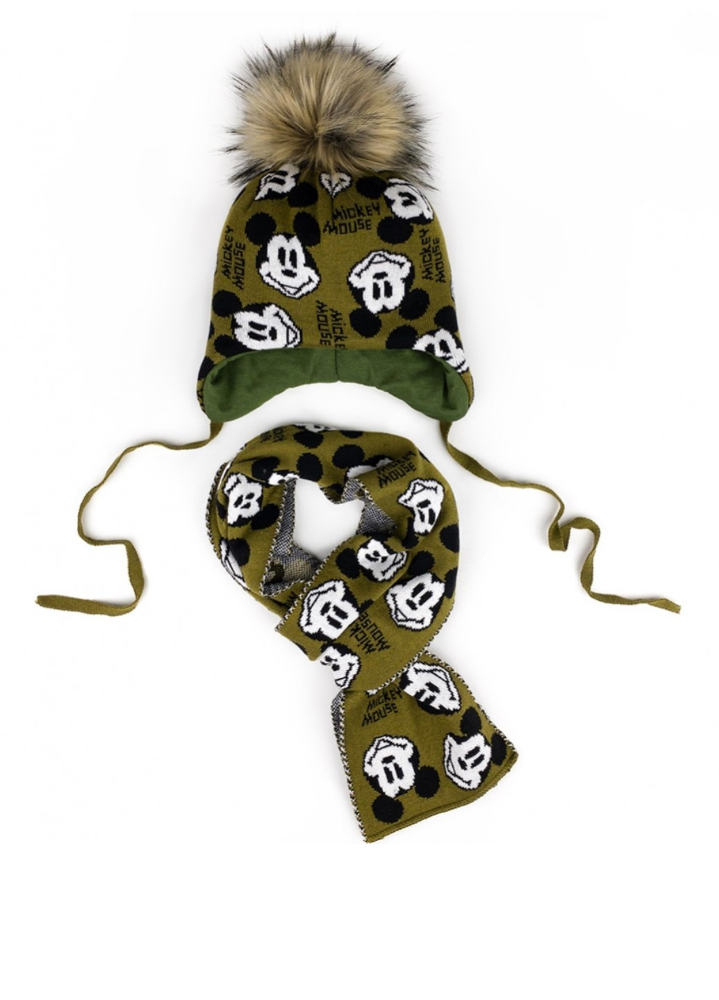 Комплект Talvi шапка + шарф малюнки хакі кежуали