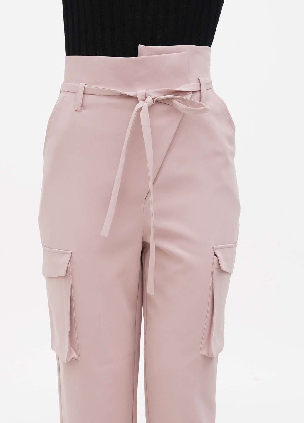 Светло-розовые кэжуал демисезонные зауженные, карго брюки NA-KD